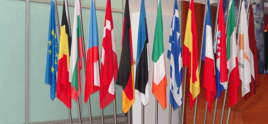 Einige Nationalflaggen Europas